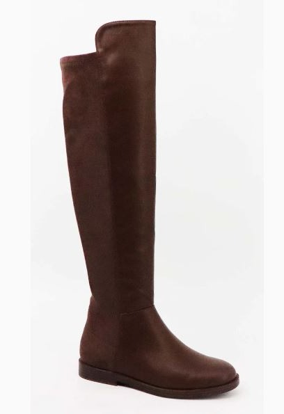 Bamboo Denver-07 Brown Crinkle Pu Riding Boot