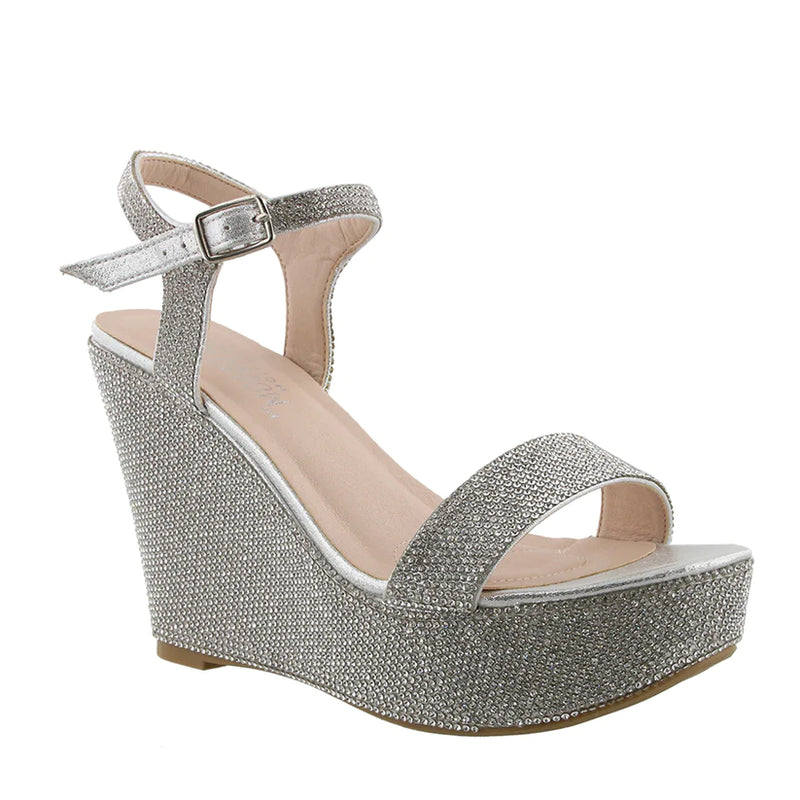 Blossom Christy-55 Silver Two Strap Sandals