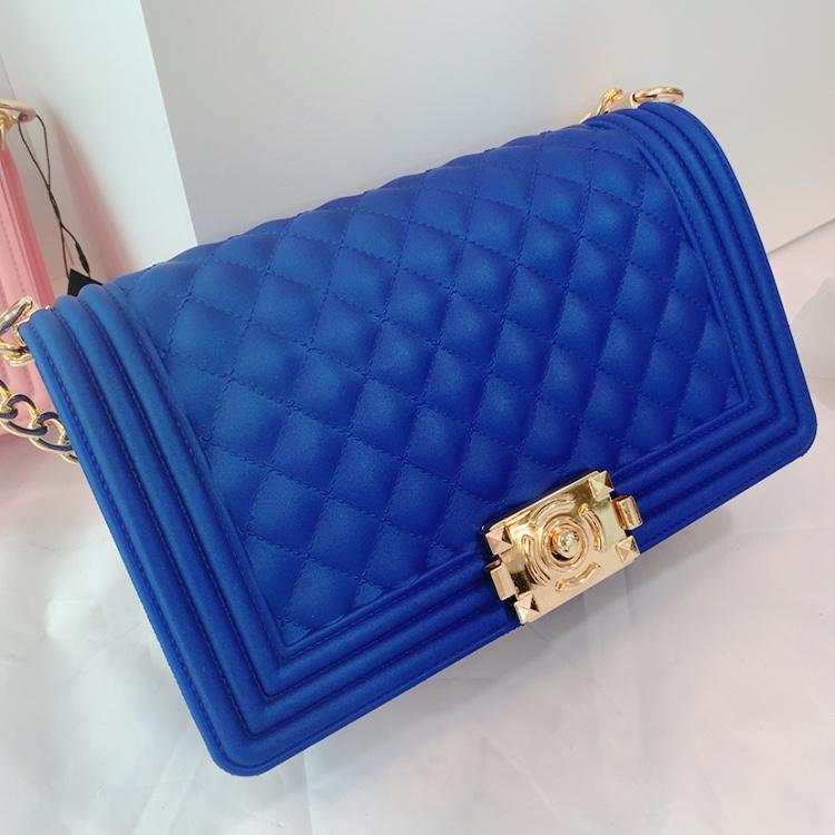 Liliana H-Jellica Blue Silicone Cross body with Gold Detailing