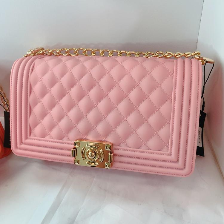 Liliana H-Jellica Pink Silicone Cross body with Gold Detailing