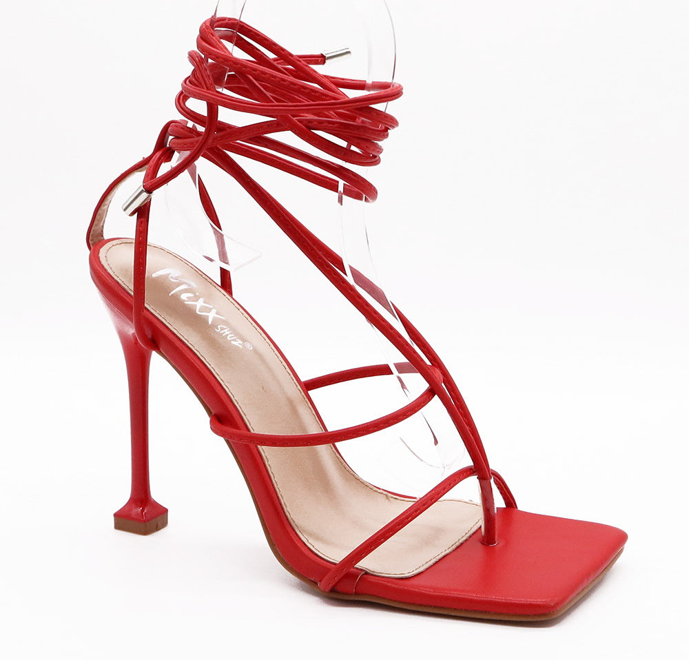 Solid Women Red Lace Up Suede Block Heel at Rs 550/pair in Noida | ID:  2852670489412