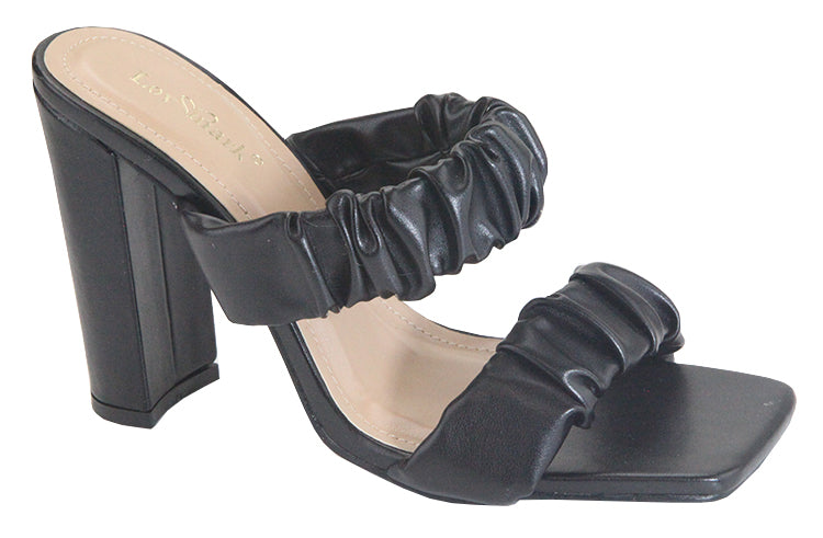 Bella Marie Missy-5 Black Double Strap Open Toe Heel