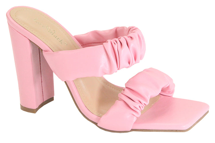 Bella Marie Missy-5 Pink Double Strap Open Toe Heel