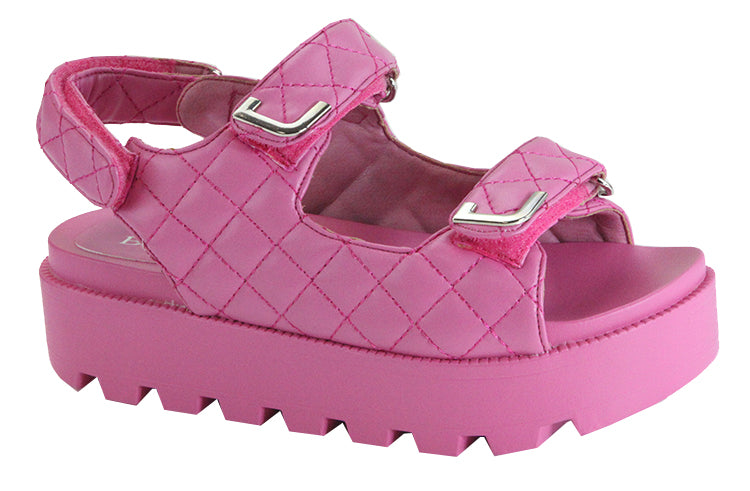 Bella Marie Stellar-1 Pink Double Strap Platform Sandals