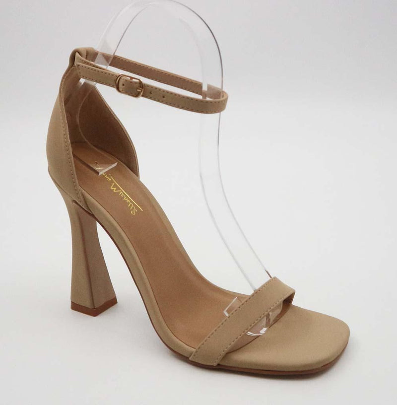 Anne Michelle Tenderlove-02 Nude Nub One Band With ankle Strap Heel