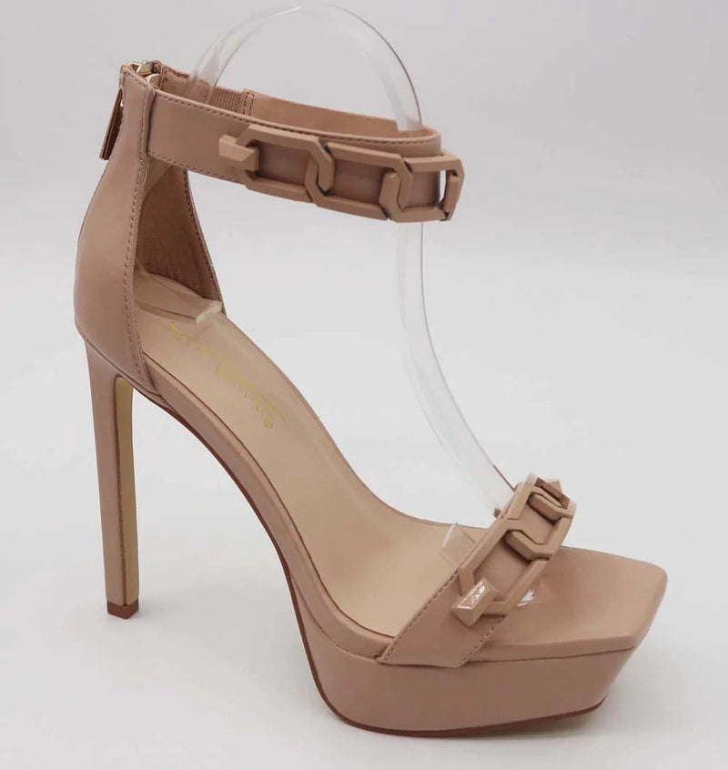 Anne Michelle Thrilling-04 Nude One band With Ankle Closing Platform Heel