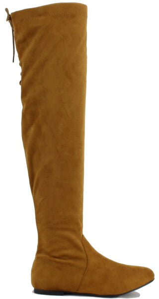 Nature Breeze Vickie-40ok Camel Suede Over the Knee Boot