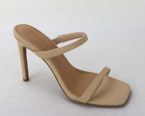 Bamboo Evermore-01 Nude Women Dual Band Heeled Slide Sandals