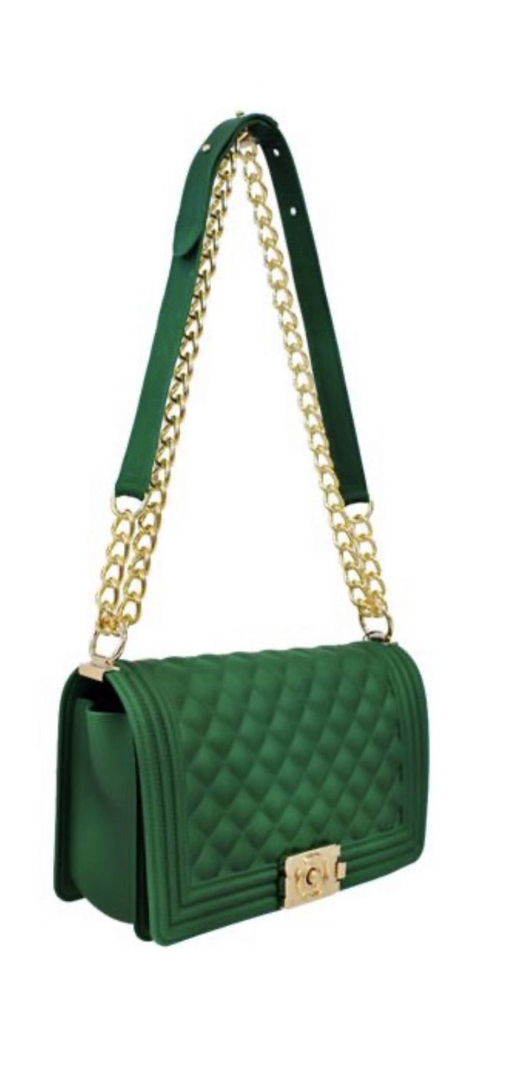 Liliana H-Jellica Green Silicone Cross body with Gold Detailing
