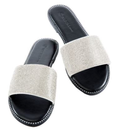 Wild Diva Snow-11b White Open Toe Flat Sandals